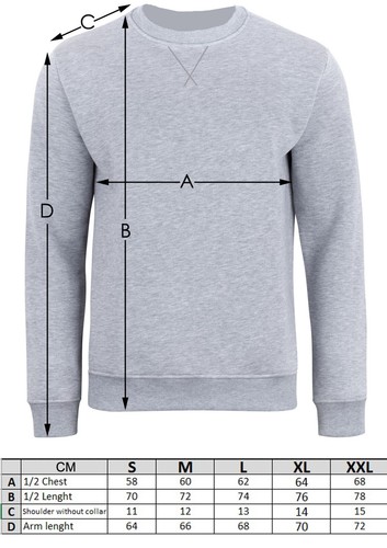Sweatshirt Rundhals-Sweater - "Embossed", Unisex Pullover, Innen angeraut - Bild 3 von 13