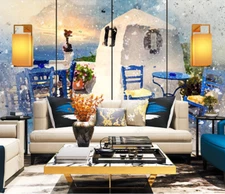 3D Mediterranean Hand Drawn Self-adhesive Removeable Wallpaper Wall Mural