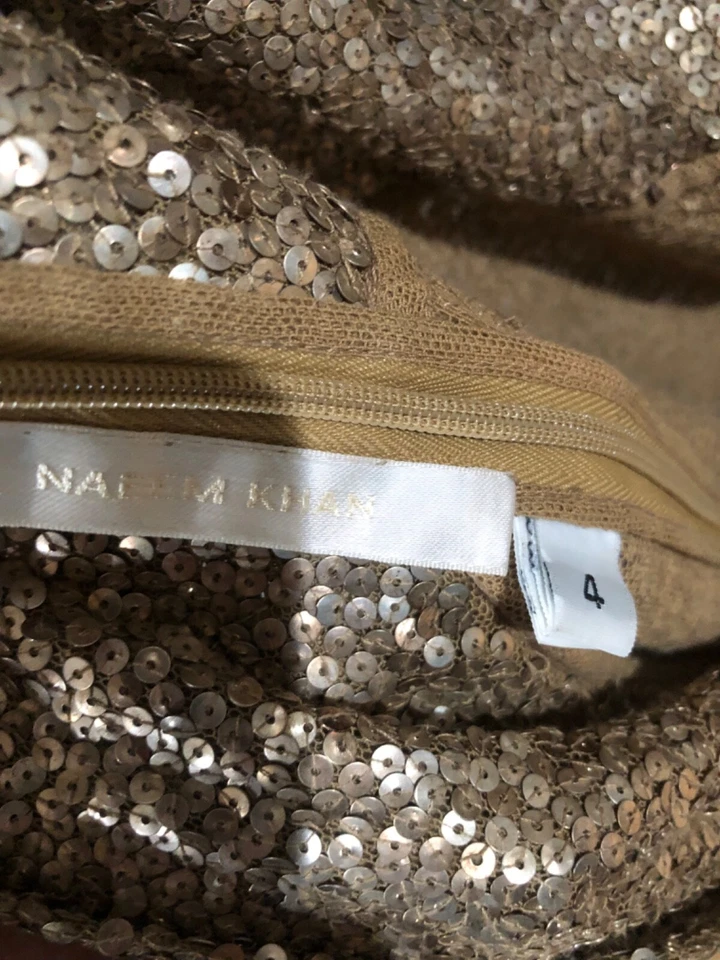NAEEM KHAN золото блестки платье 4 шикарный! Отличное состояние товара  - Изображение 3 из 4