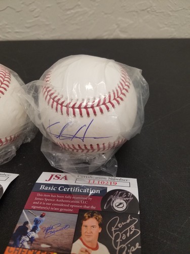 Keston Hiura Autographed baseball JSA COA. No Inscription, Wrapped In Plastic - Picture 3 of 5