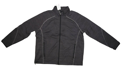 North End Sports Mens Carbon Black Full Zip Modern Fit Audio Port Jacket 2XL