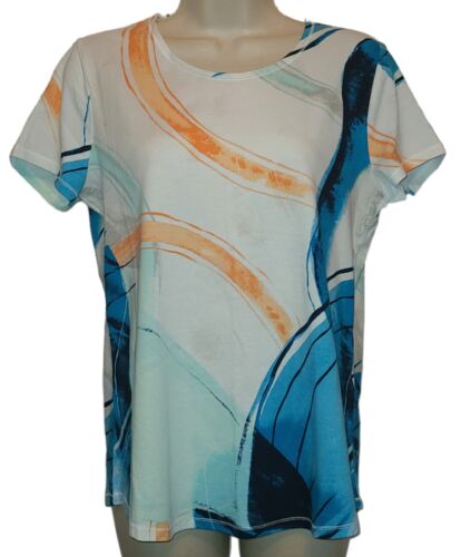 Weekends by Chico's Multicolor Stretchy Top Shirt Size 0