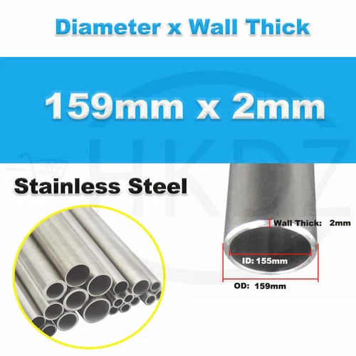 Stainless Steel Round Tube Pipe 304 Grade Diameter 8 -325mm Length 200mm Various