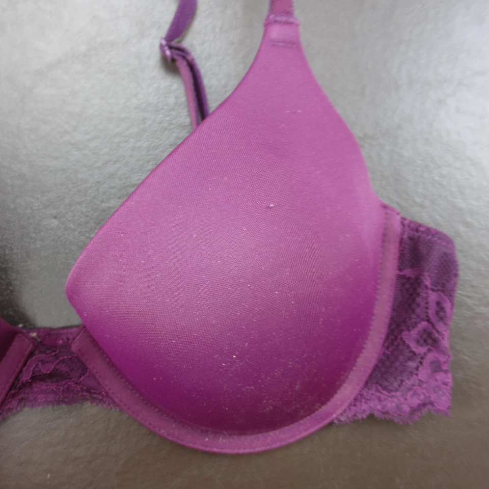 Sujetador SO 36B Púrpura Encaje Acolchado Con Aros Cierre Ajustable Espalda Foto 4 de 4