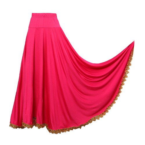 Women Professional Dance Skirt Full Circle Ruffle Spanish Bull Folkloric Mexican - Picture 23 of 56