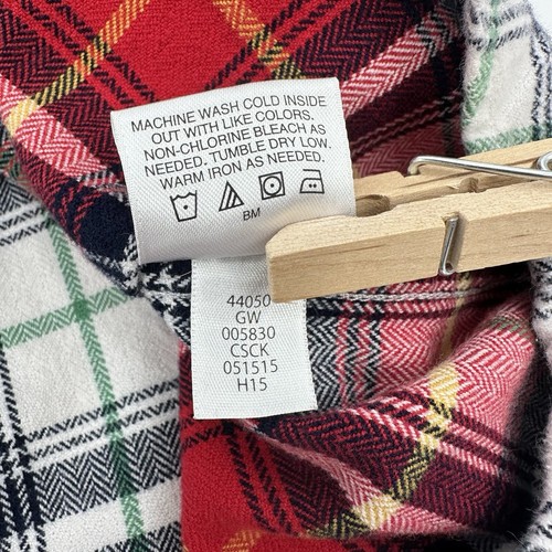 Hanna Andersson Flannel Shirt Boys 150/ 12 Red Plaid Button Up Classic Holidays - Picture 4 of 9