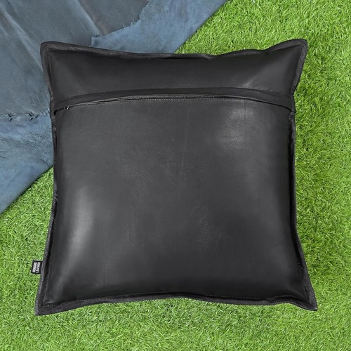 Lambskin Leather Box Style Pillow Cover Sofa Cushion Case Decorative Throw - Picture 6 of 8