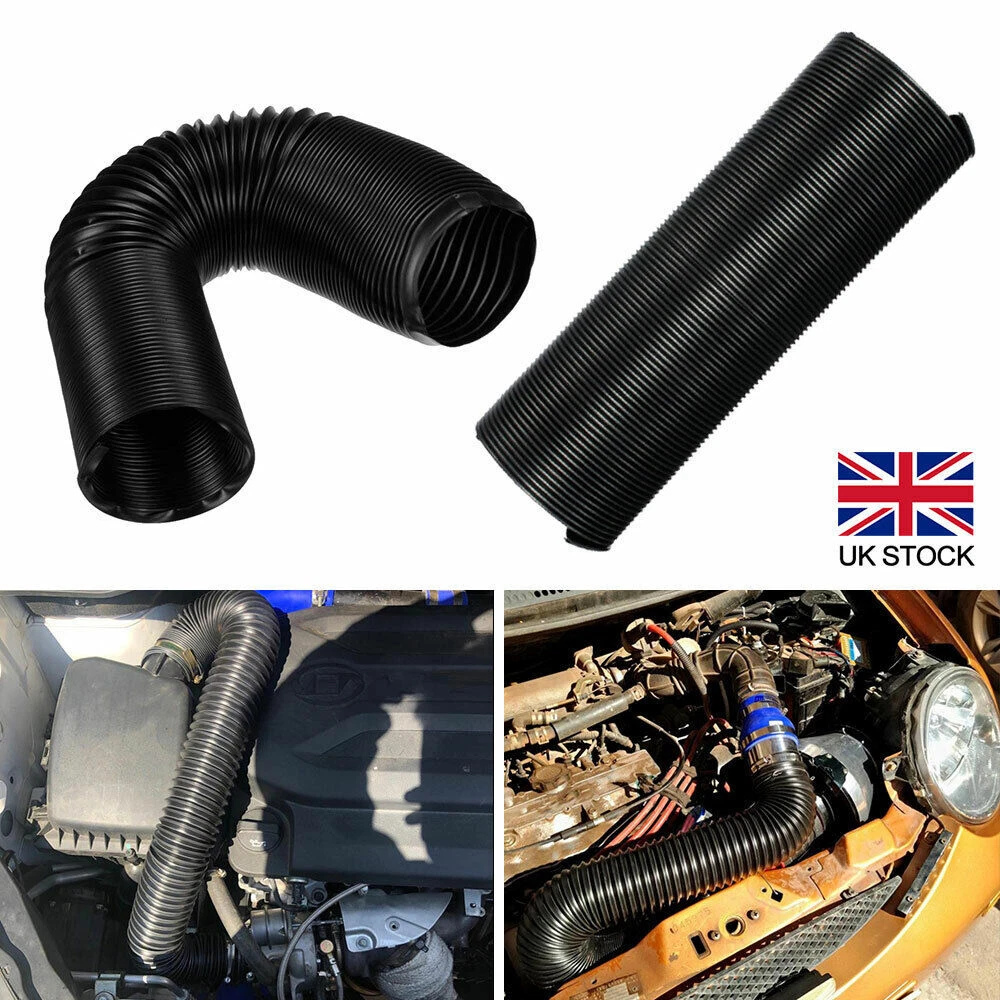 Car Air Filter 76mm Flexible Cold Air Intake Hose Tube For Ducting Feed Pipe NEW