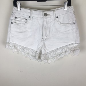 free people white jean shorts
