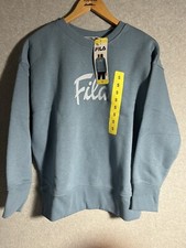 Fila Sweatshirt Women's Blue Small Crew Neck Long-Sleeve