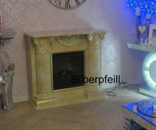Kaminkonsole Elektrokamin Dekokamin Kaminumbau Marmor Optik Möbel Deko 90 F124
