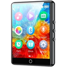 64GB Mp3 Player with Bluetooth 5.3, 2.8" Full Touch Screen Music Player Black
