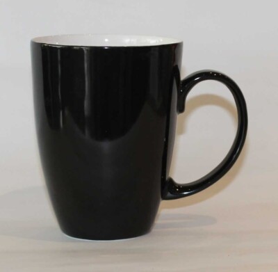 Teetasse Henkelbecher Kaffeebecher schwarz Fine Bone China Porzellan Dandy Lines