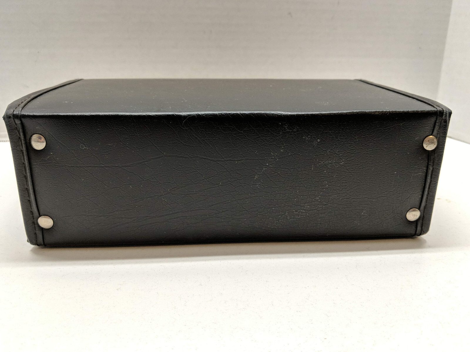 Vintage LEBO Cassette Tape Carry Case Holds 12 Black Faux Leather with