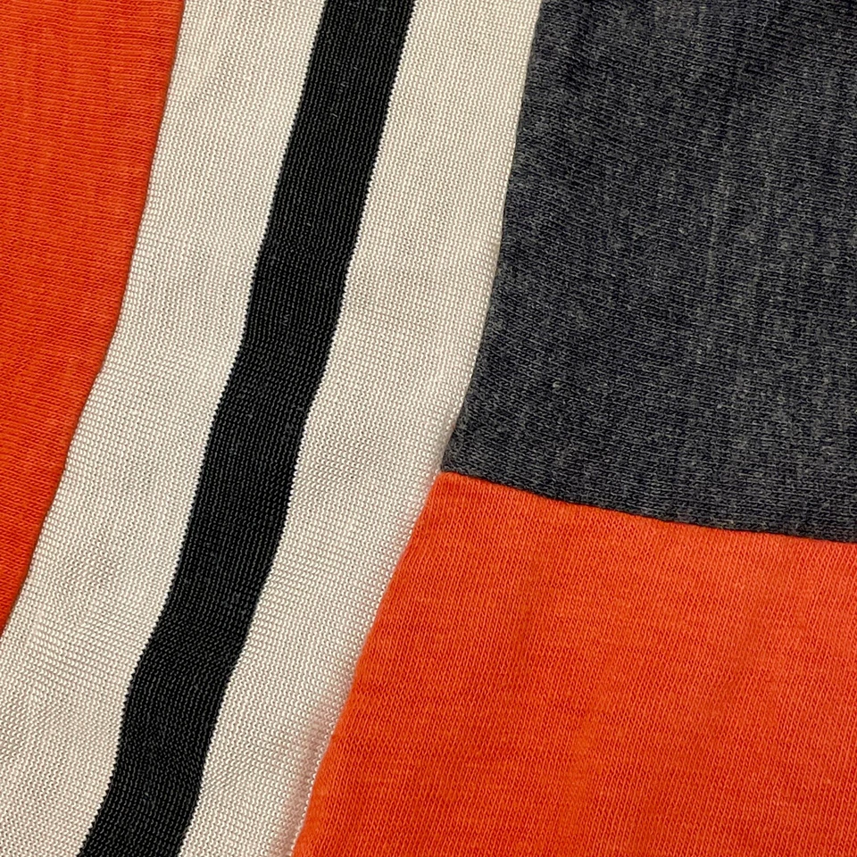 Vtg 80's Mason Orange RINGER Heavy MUD Oil Well T Shirt BASEBALL TEAM JERSEY L - Image 3 of 4