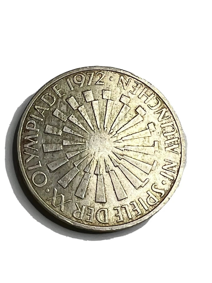 Alemanha 10 Marcos República Federal 1972 J Munique Olimpíadas KM 133 PRATA REV ERROR - Imagem 2 de 4