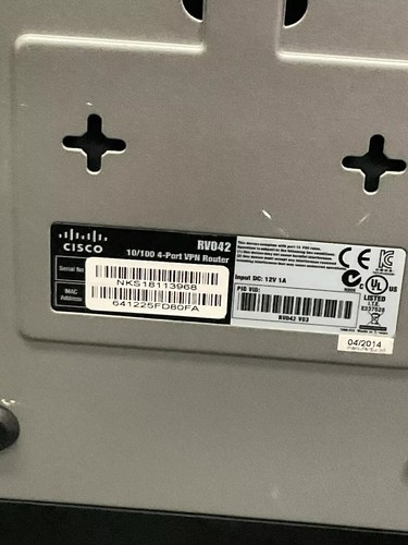 Routeur VPN Cisco RV042 V03 🔐 4 ports 10/100 double WAN petite entreprise 12V 1A - Photo 10/12