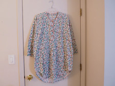 Vtg VICTORIA'S SECRET Gold Label 100 Cotton Flannel 3/4 Sleeve Sleepshirt Sz S