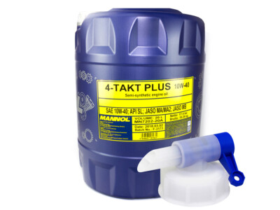4-Takt Motor Öl MANNOL Plus API SL SAE 10W-40 teilsynthetisch Motorrad 20 Liter