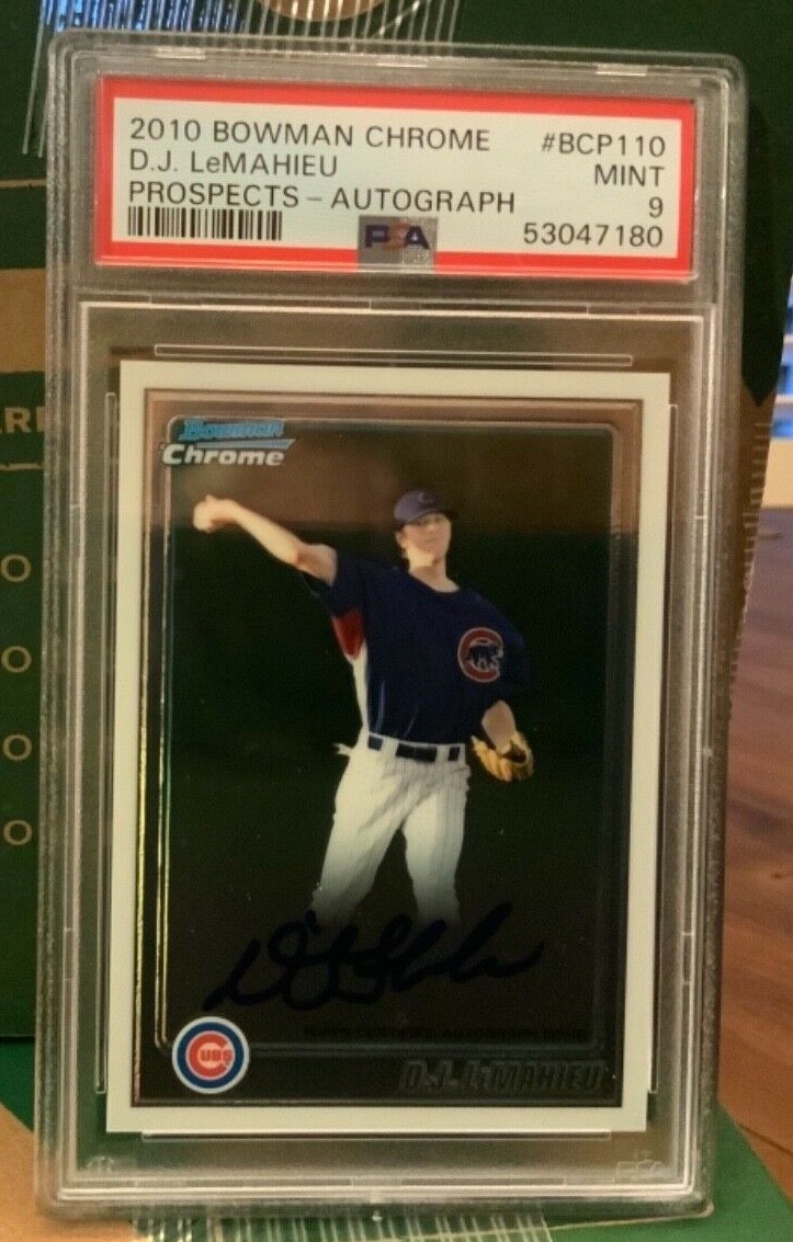 D.J. LeMahieu 2010 Bowman Chrome RC Auto #BCP110 PSA 9 Mint  b