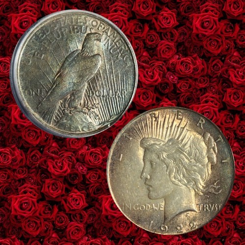 1922 P Peace Dollar ICG AU-58 Rainbow Toned Monster - Great Color. Our T3840