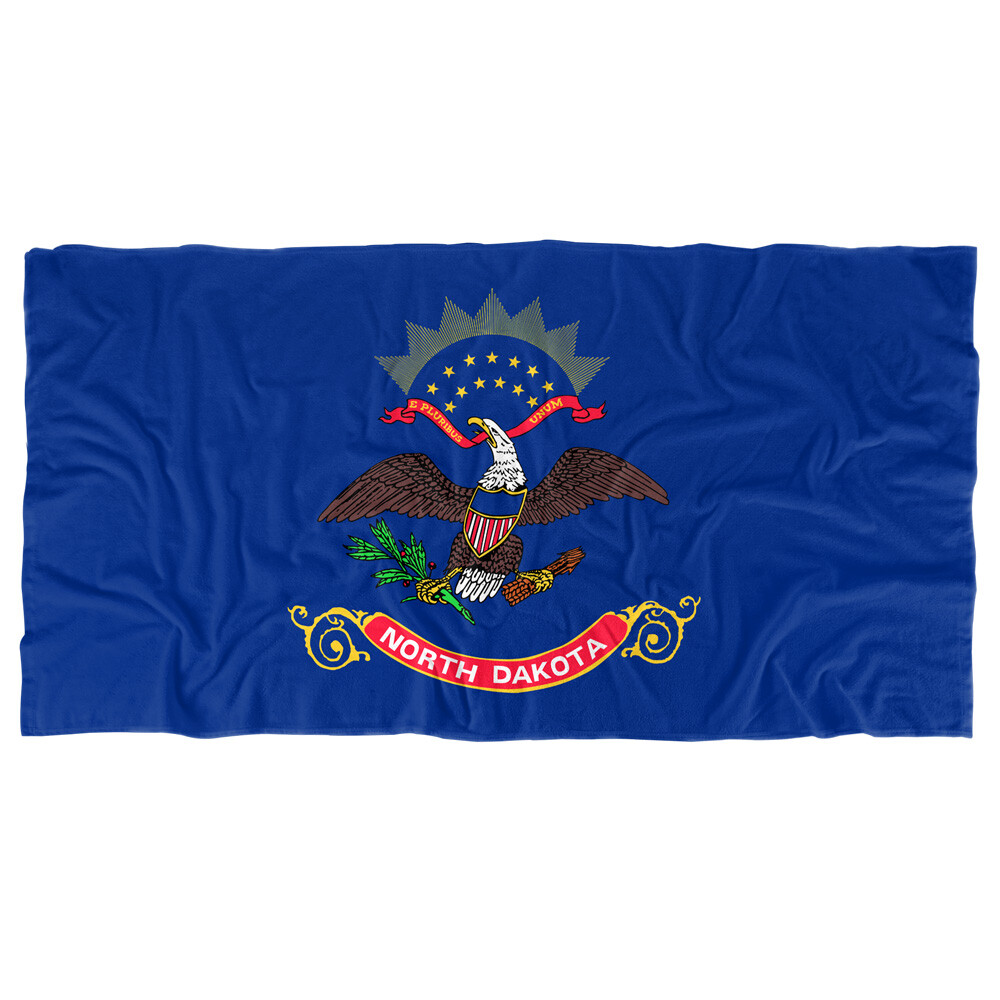 North Dakota State Flag Beach Towel 30x60 Inches Large Premium Quality