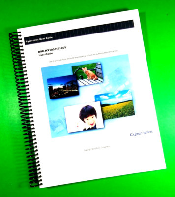 Owners Manual for Sony DSC HX100 HX100V Camera 261 Pages W/Clear Covers
