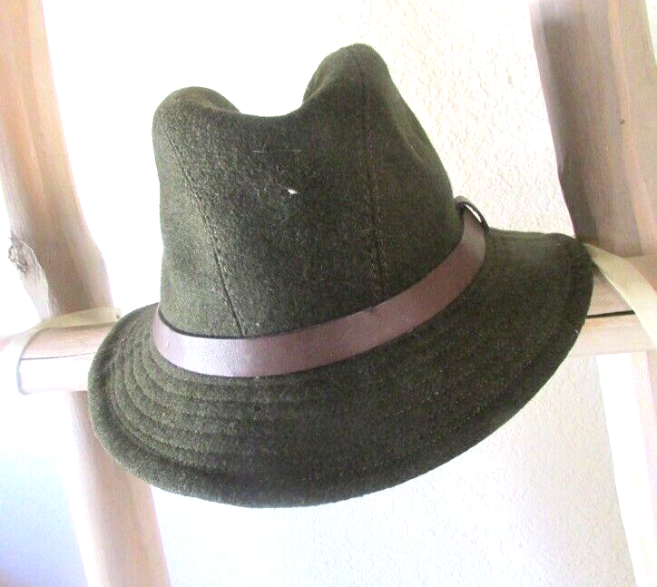 VINTAGE QUAKER MARINE SUPPLY CO BRYN MAWR, PA BROWN WOOL L FEDORA HAT