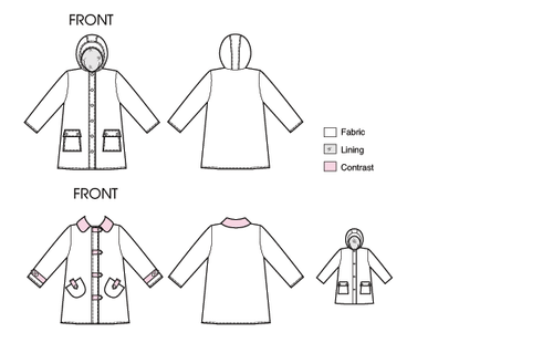 Kwik Sew Pattern 3941, CHILDREN'S AND DOLLS RAINCOATS, Size XXS - L, Uncut - Bild 3 von 3