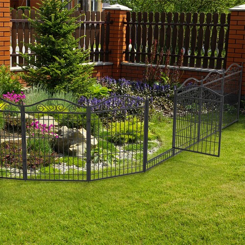 Sturdy In/Outdoor Dog Playpen Large Cage Pet Exercise Metal Fence Kennel w/ Gate - Picture 9 of 13