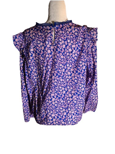 J. Top de hombro con volantes de manga larga floral XL para mujer algodón - Imagen 5 de 11