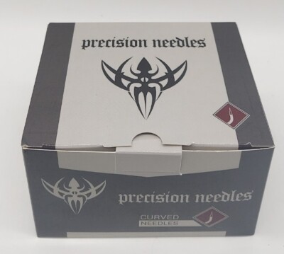 PRECISION Curved Piercing Body Nose Tongue Ear Steel Needles 18 ga Box of 50