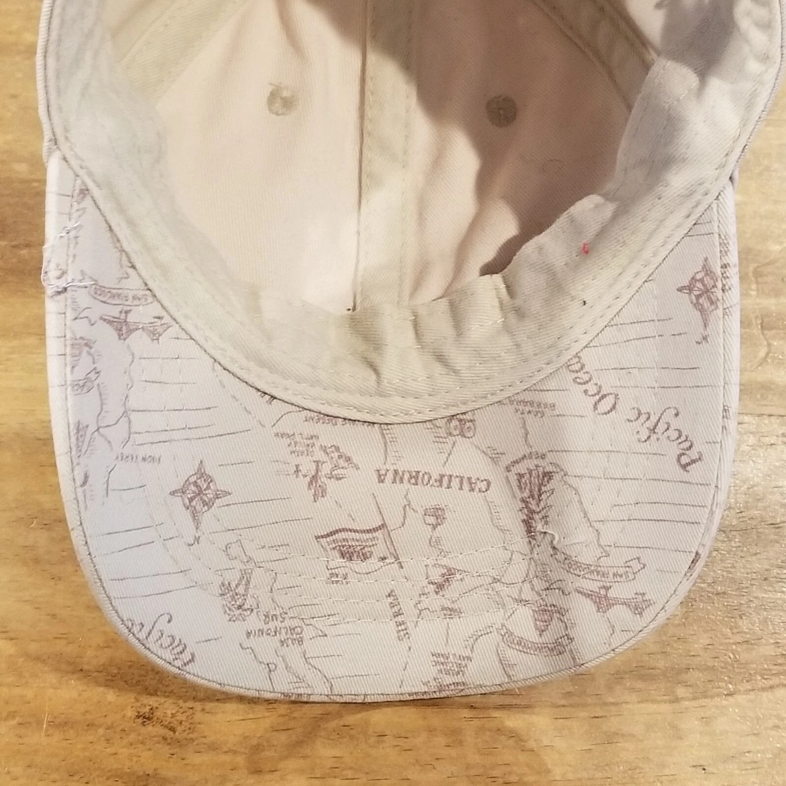 Lucky Brand Hat Cap Leather Strap Back Pacific Ocean Islands AOP Allover