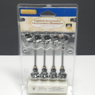 Lemax 2005 Village Lighted Accessories Colonial Street Lamp Set of 4 NIP 54313