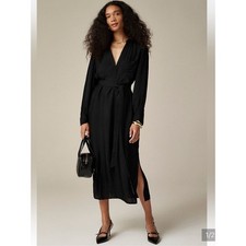 NWT Jcrew Black Midi Long Sleeve Dress