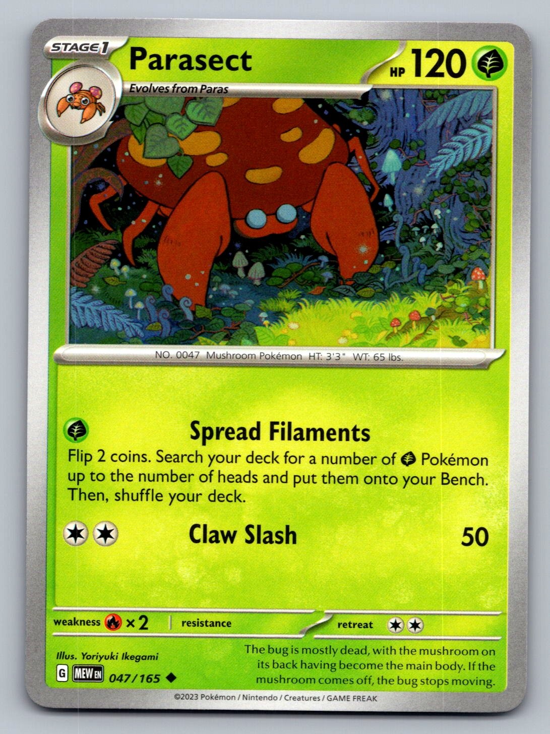 Pokemon TCG SV: Scarlet & Violet 151 Parasect 047/165