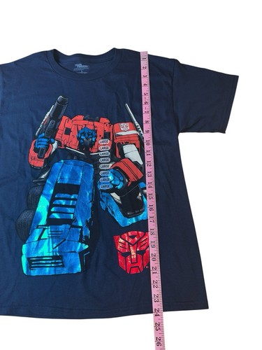 Transformers Boys T-Shirt Optimus Prime Blue Navy Tee short Sleeve Sz L New - Picture 3 of 8