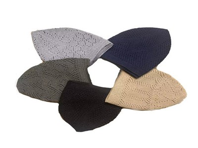 5 x Islamic Muslim Knitting Kufi Topi Prayer Hat Crochet Taqiyah Takke Skull Cap