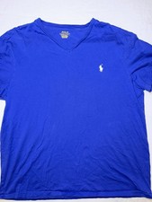 Polo Ralph Lauren Custom Slim Fit Blue V-Neck XL Jersey Logo T-Shirt