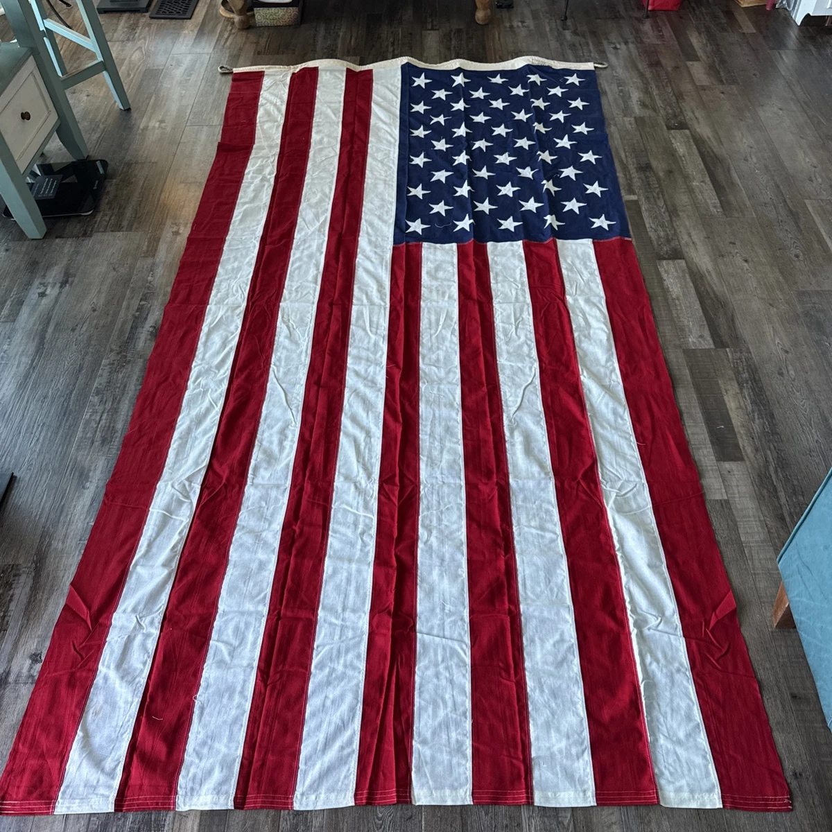 激レア Vintage Flag ヴィンテージ フラッグ アメリカ コットン入り 60s アメリカ 星条旗 50星 国旗 コットン フラッグ 84cm×141cm 店舗