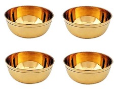 Pack of 4  pure brass 30ml multipurpose food-safe decorative bowls & diyas