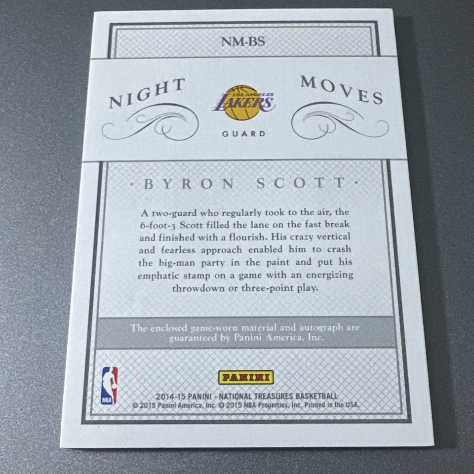 Tarjeta de parche de camiseta firmada automáticamente por Byron Scott/35 Lakers Night Moves 2014 Foto 2 de 2