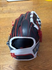 ZETT Hardball Glove Black Red Genuine Leather Baseball Used From Japan