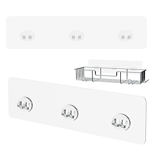 Shower Caddy Adhesive Replacement 3 Wire Hook 2 Pack Transparent 11 13/16"