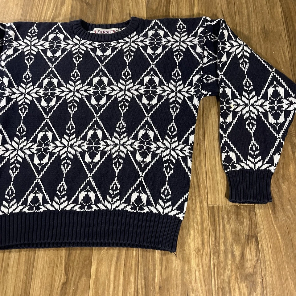 Suéter de Colección Savile Row Para Hombres Tejido Medio Algodón Pullover EE. UU. Estampado Geométrico Foto 2 de 4