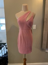 Hello Molly Pink One Shoulder Cut Out Bodycon Short Dress US 8 Regular