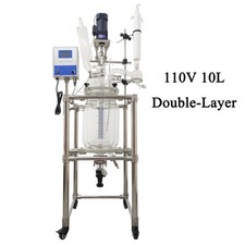10L Digital Display Laboratory Reactor 110V Double Layer Glass Reaction Vessel