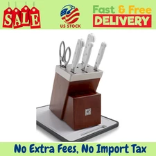 ZWILLING Pro le blanc 7-pc, Self Sharpening Knife Block Set, silver-white