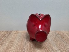 Rotes Keramik Sparschwein / 60-70er Jahre / RARIT&Auml;T /  Vintage /  L14xB11xH10 cm