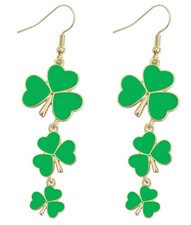 St Patricks Day Shamrock Earrings for Women,Trendy Green Irish Small, green